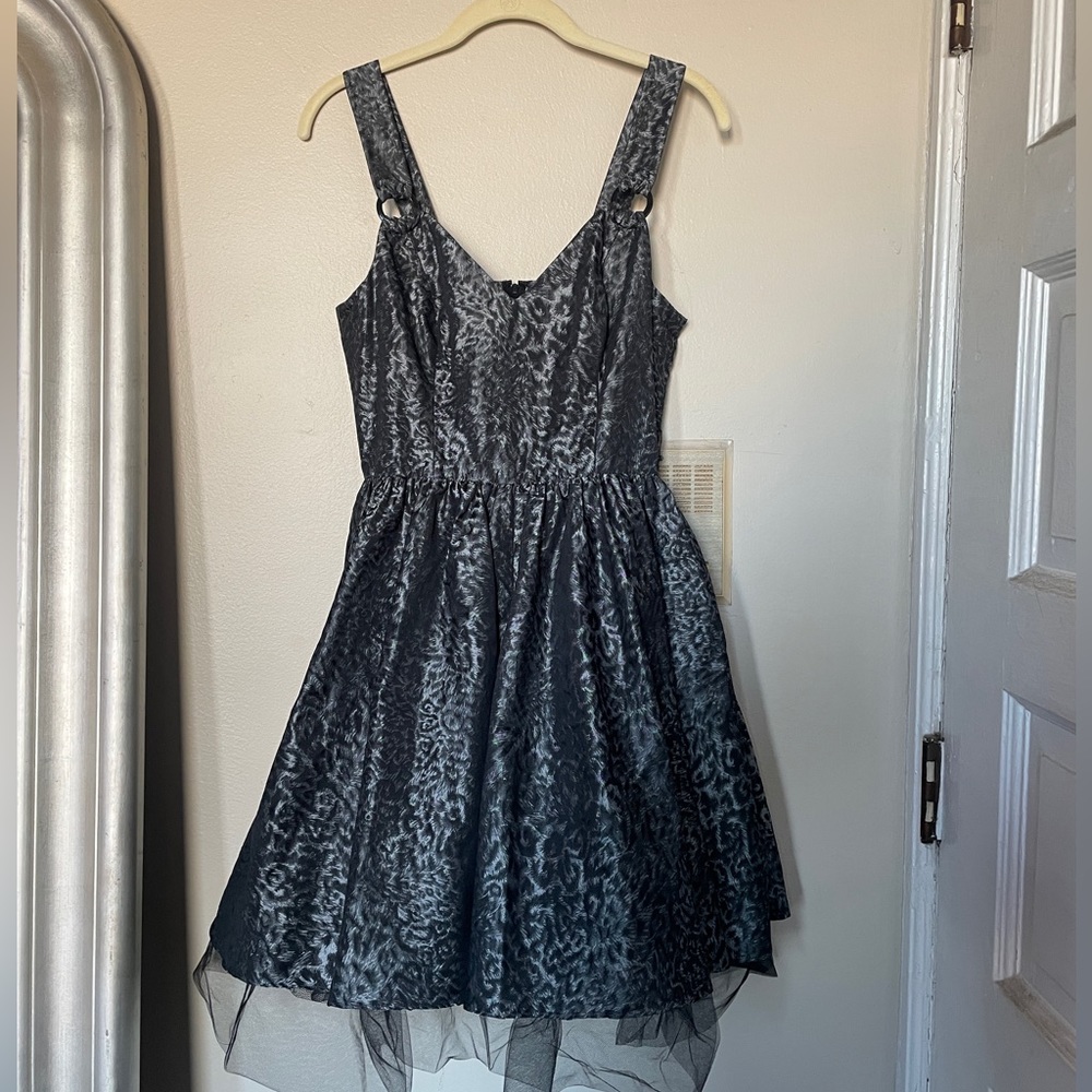 Vintage Betsey Johnson shiny leopard print dress